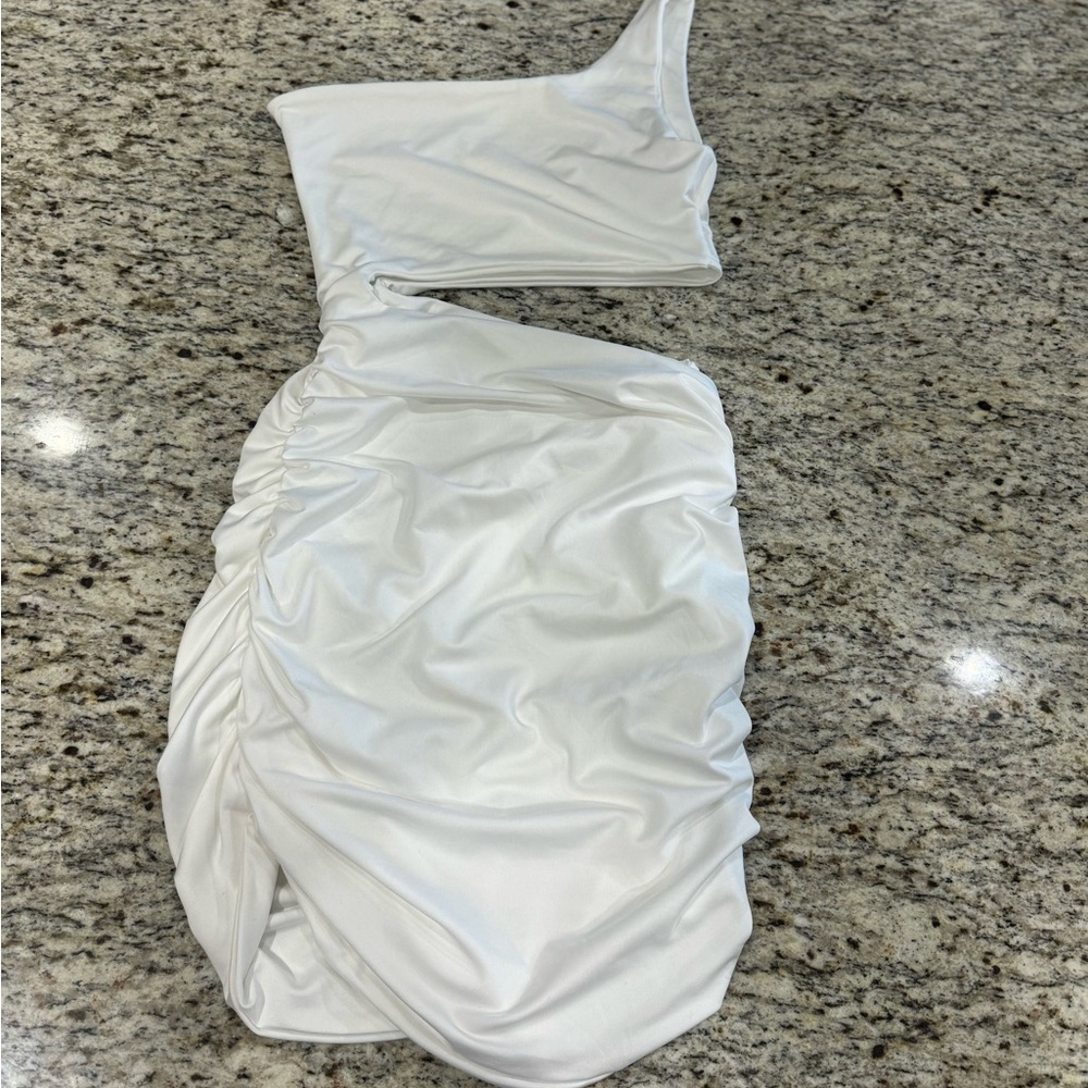 Stylish One-Shoulder White Dress